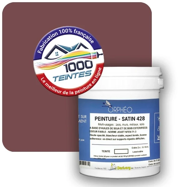 Peinture Anticorrosion Natura Orphéo® Les Rouges pleins (Mille Teintes E25-19) Intérieur/Extérieur SATIN