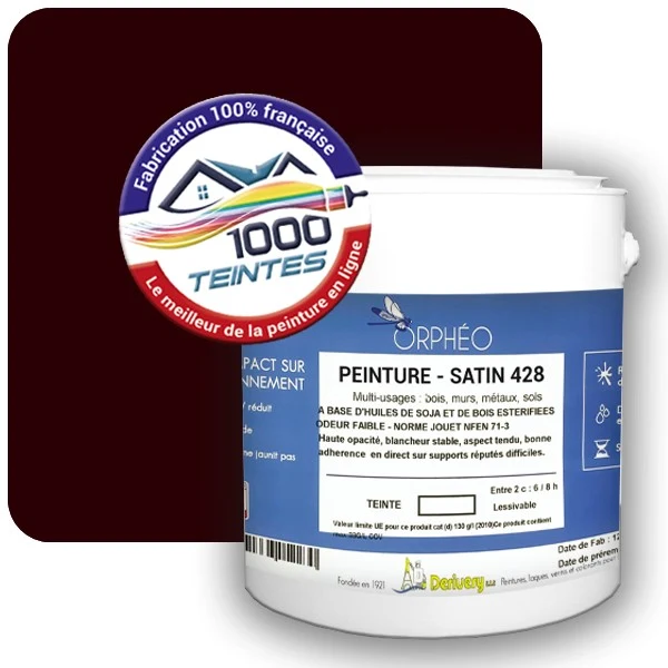 Peinture Anticorrosion Natura Orphéo® Brun Normand (Couleurs de France 458-1301-05) Intérieur/Extérieur SATIN