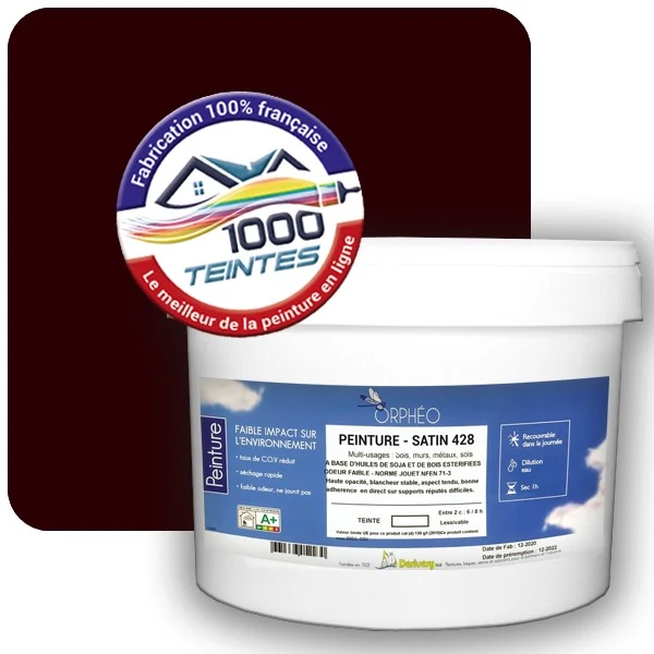 Peinture Anticorrosion Natura Orphéo® Brun Normand (Couleurs de France 458-1301-05) Intérieur/Extérieur SATIN