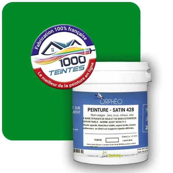 Peinture Anticorrosion Natura Orphéo® Vert Pur (RAL Classic 6037) Intérieur/Extérieur SATIN