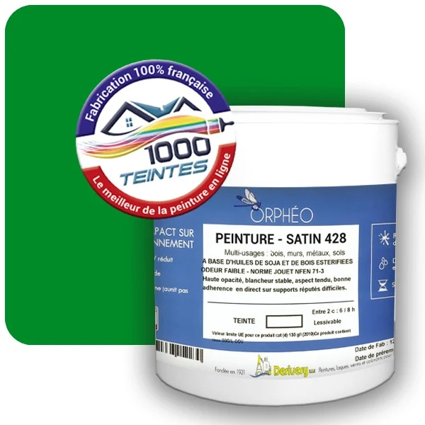Peinture Anticorrosion Natura Orphéo® Vert Pur (RAL Classic 6037) Intérieur/Extérieur SATIN