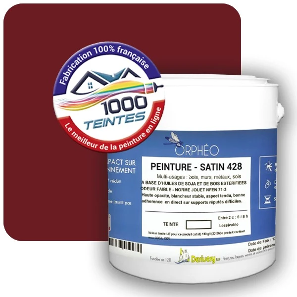 Peinture Anticorrosion Natura Orphéo® Rouge Pourpre (RAL Classic 3004) Intérieur/Extérieur SATIN