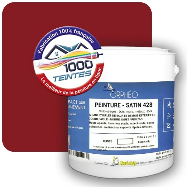 Peinture Anticorrosion Natura Orphéo® Rouge Rubis (RAL Classic 3003) Intérieur/Extérieur SATIN