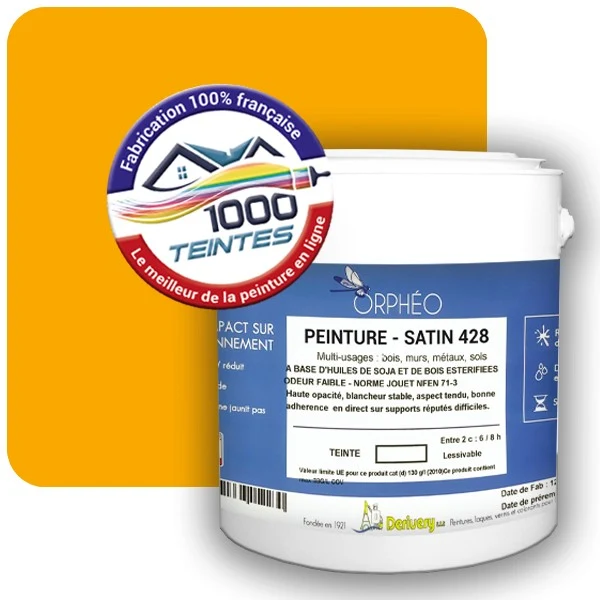 Peinture Anticorrosion Natura Orphéo® Jaune de Sécurité (RAL Classic 1003) Intérieur/Extérieur SATIN