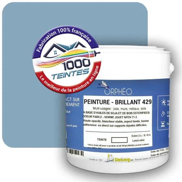 Peinture Anticorrosion Natura Orphéo® Bleu de Guède (Couleurs de France 458-5310-15) Intérieur/Extérieur BRILLANT