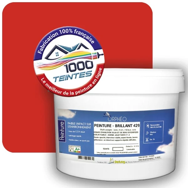 Peinture Anticorrosion Natura Orphéo® Rouge Puro (RAL Classic 3028) Intérieur/Extérieur BRILLANT