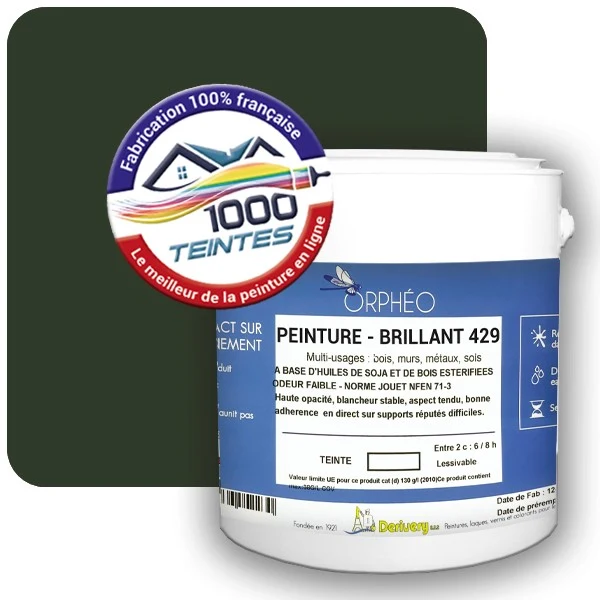 Peinture Anticorrosion Natura Orphéo® Les Verts pleins (Mille Teintes E25-99) Intérieur/Extérieur BRILLANT