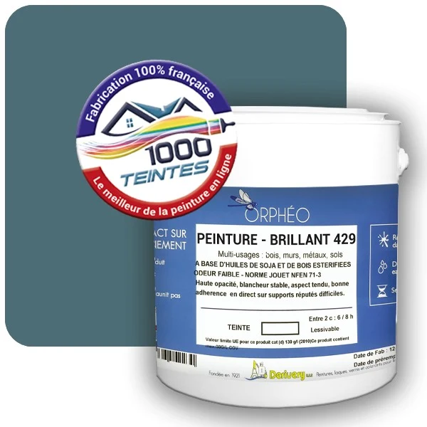 Peinture Anticorrosion Natura Orphéo® Les Bleus pleins (Mille Teintes E25-77) Intérieur/Extérieur BRILLANT