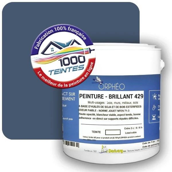 Peinture Anticorrosion Natura Orphéo® Les Bleus pleins (Mille Teintes E25-75) Intérieur/Extérieur BRILLANT