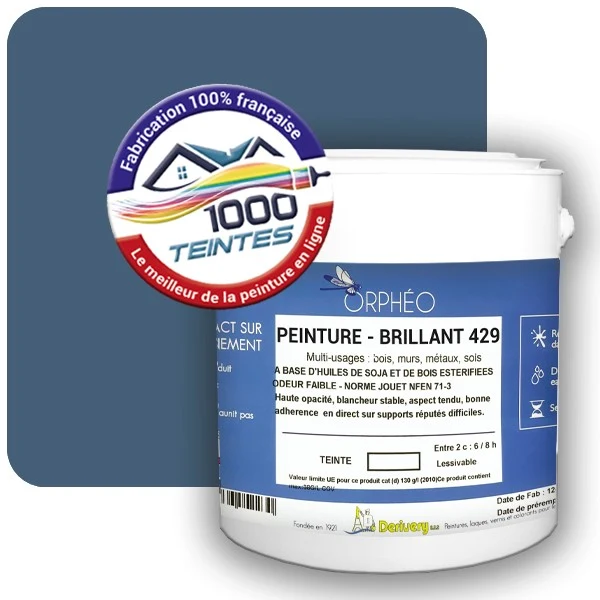 Peinture Anticorrosion Natura Orphéo® Les Bleus pleins (Mille Teintes E25-74) Intérieur/Extérieur BRILLANT