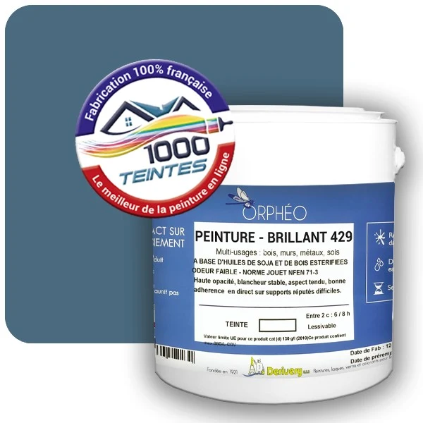 Peinture Anticorrosion Natura Orphéo® Les Bleus pleins (Mille Teintes E25-72) Intérieur/Extérieur BRILLANT