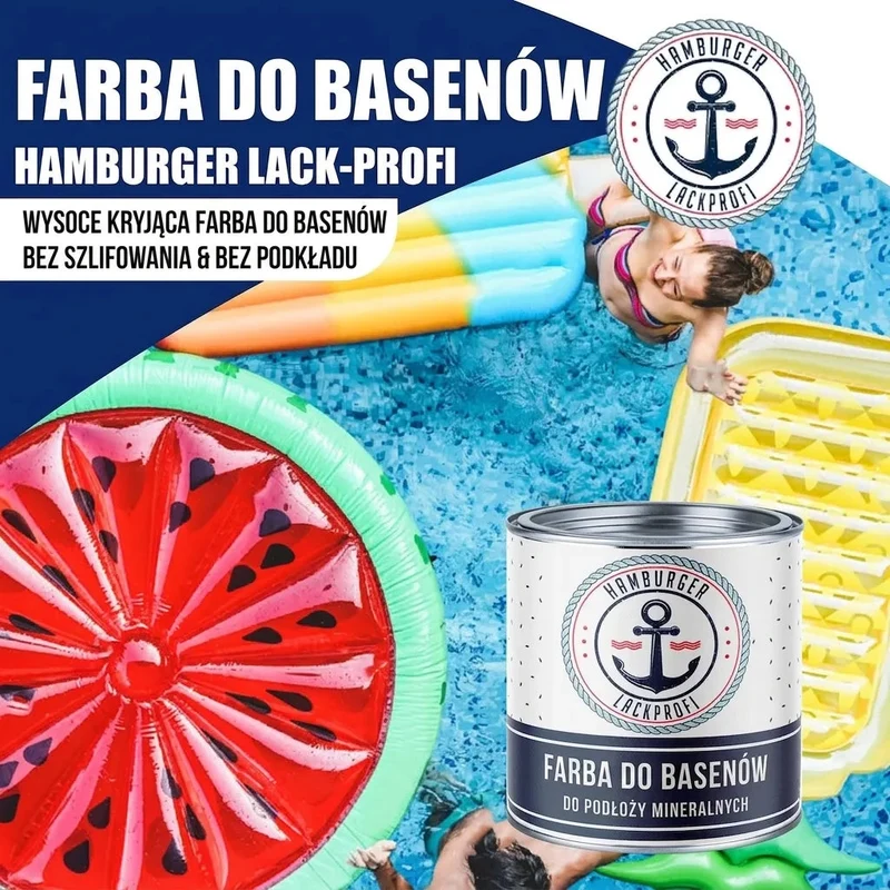 Schwimmbeckenfarbe Schwefelgelb RAL 1016 - hochdeckende Poolfarbe - Hamburger Lack-Profi
