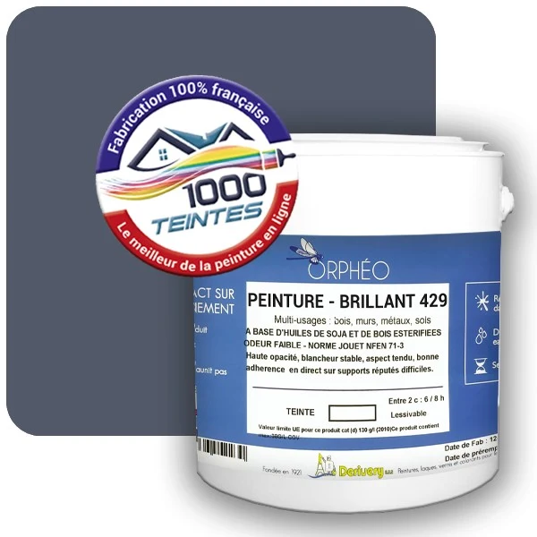 Peinture Anticorrosion Natura Orphéo® Les Bleus pleins (Mille Teintes E25-65) Intérieur/Extérieur BRILLANT
