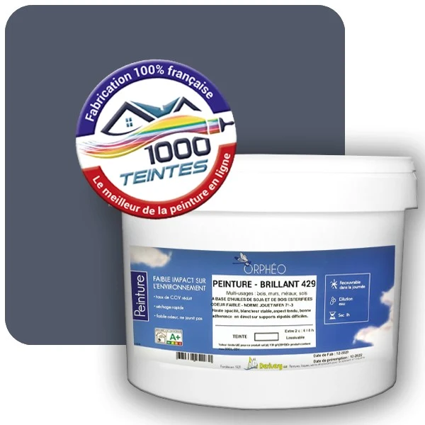 Peinture Anticorrosion Natura Orphéo® Les Bleus pleins (Mille Teintes E25-65) Intérieur/Extérieur BRILLANT