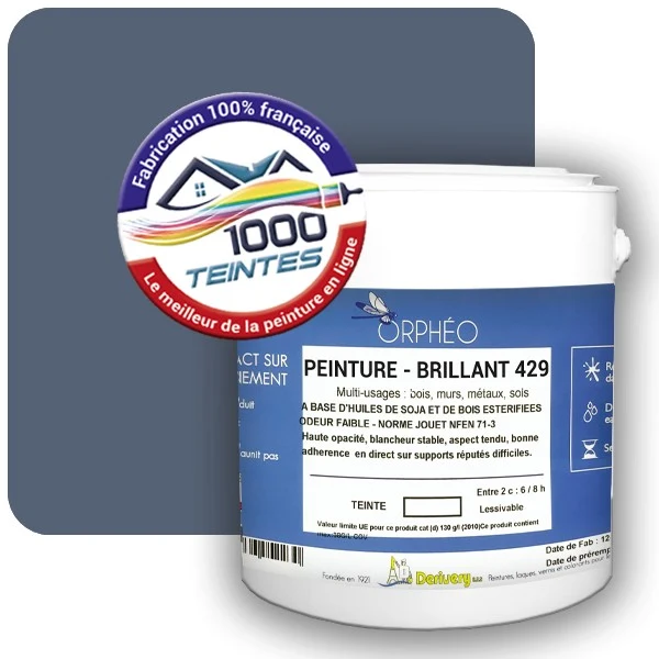 Peinture Anticorrosion Natura Orphéo® Les Bleus pleins (Mille Teintes E25-63) Intérieur/Extérieur BRILLANT