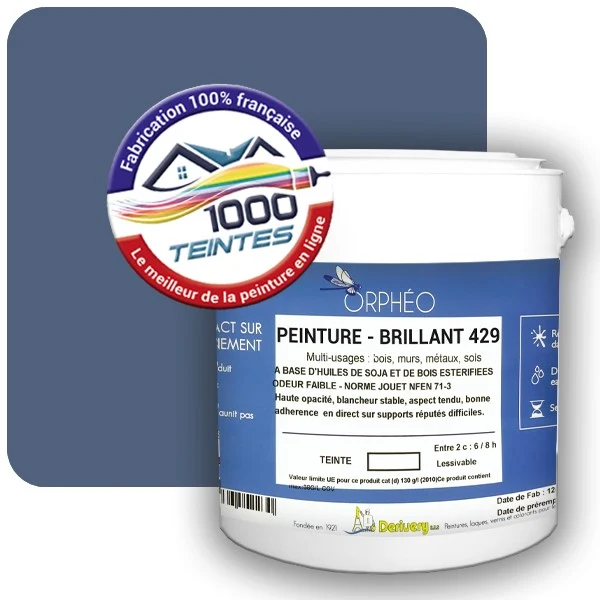 Peinture Anticorrosion Natura Orphéo® Les Bleus pleins (Mille Teintes E25-62) Intérieur/Extérieur BRILLANT