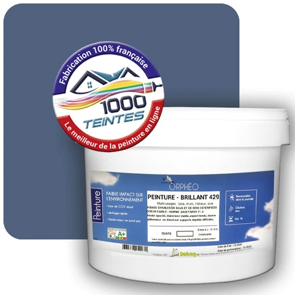 Peinture Anticorrosion Natura Orphéo® Les Bleus pleins (Mille Teintes E25-62) Intérieur/Extérieur BRILLANT