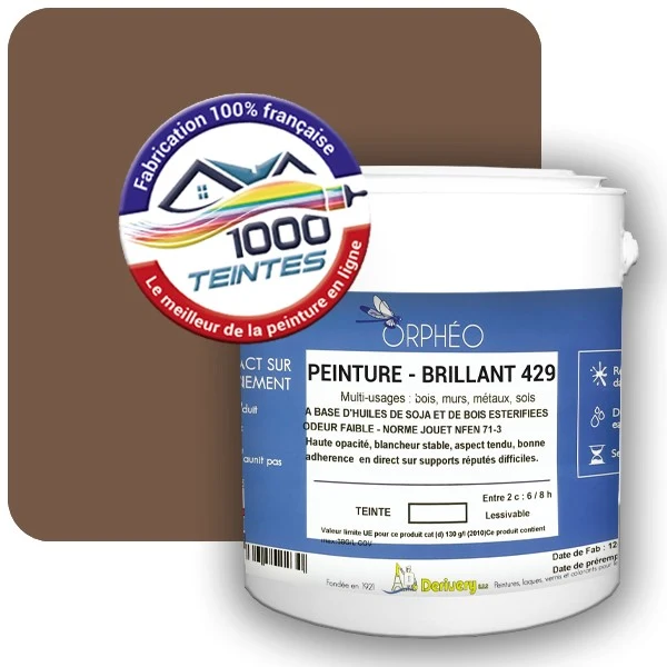 Peinture Anticorrosion Natura Orphéo® Les Bruns pleins (Mille Teintes E25-26) Intérieur/Extérieur BRILLANT