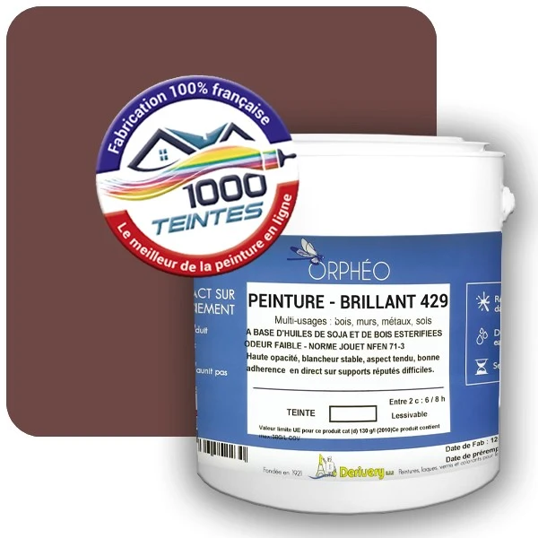 Peinture Anticorrosion Natura Orphéo® Les Rouges pleins (Mille Teintes E25-14) Intérieur/Extérieur BRILLANT