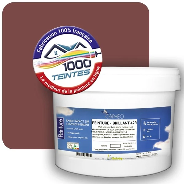 Peinture Anticorrosion Natura Orphéo® Les Rouges pleins (Mille Teintes E25-13) Intérieur/Extérieur BRILLANT
