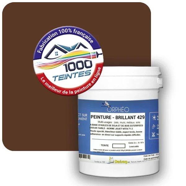 Peinture Anticorrosion Natura Orphéo® Brun Noisette (RAL Classic 8011) Intérieur/Extérieur BRILLANT