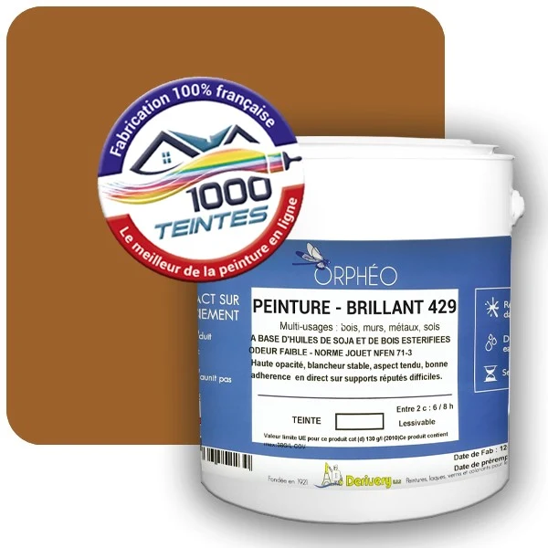 Peinture Anticorrosion Natura Orphéo® Brun Terre de Sienne (RAL Classic 8001) Intérieur/Extérieur BRILLANT