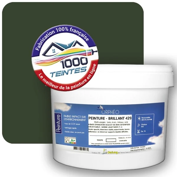 Peinture Anticorrosion Natura Orphéo® Vert Oxyde Chromique (RAL Classic 6020) Intérieur/Extérieur BRILLANT