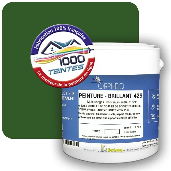 Peinture Anticorrosion Natura Orphéo® Vert Feuillage (RAL Classic 6002) Intérieur/Extérieur BRILLANT