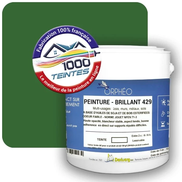 Peinture Anticorrosion Natura Orphéo® Vert émeraude (RAL Classic 6001) Intérieur/Extérieur BRILLANT