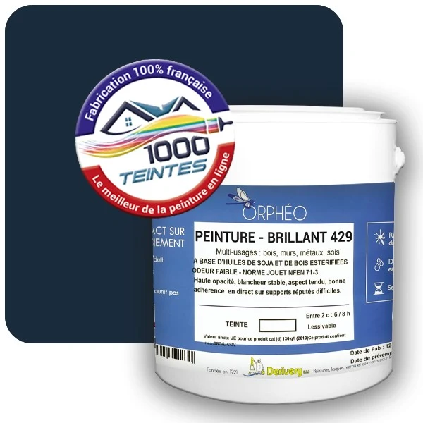Peinture Anticorrosion Natura Orphéo® Bleu Acier (RAL Classic 5011) Intérieur/Extérieur BRILLANT
