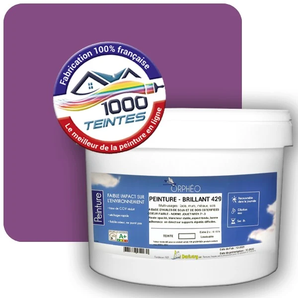 Peinture Anticorrosion Natura Orphéo® Violet de Sécurité (RAL Classic 4008) Intérieur/Extérieur BRILLANT