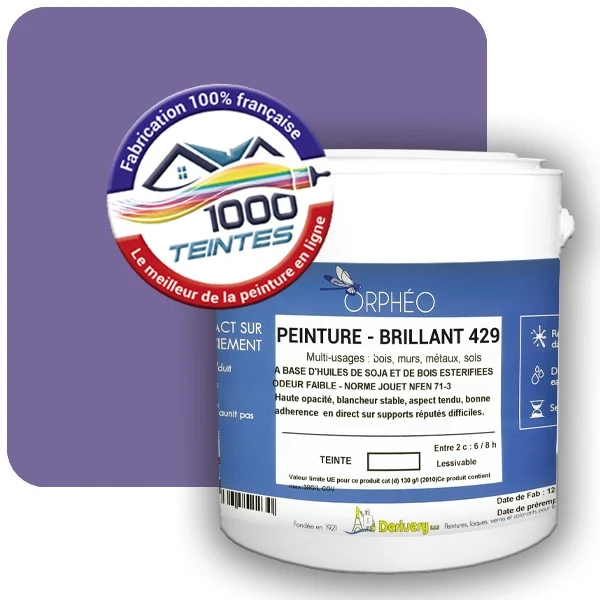 Peinture Anticorrosion Natura Orphéo® Lilas Bleu (RAL Classic 4005) Intérieur/Extérieur BRILLANT