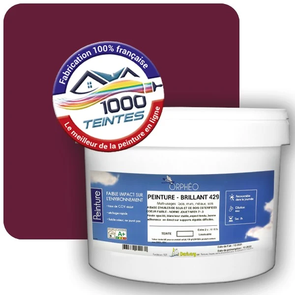 Peinture Anticorrosion Natura Orphéo® Violet Bordeaux (RAL Classic 4004) Intérieur/Extérieur BRILLANT