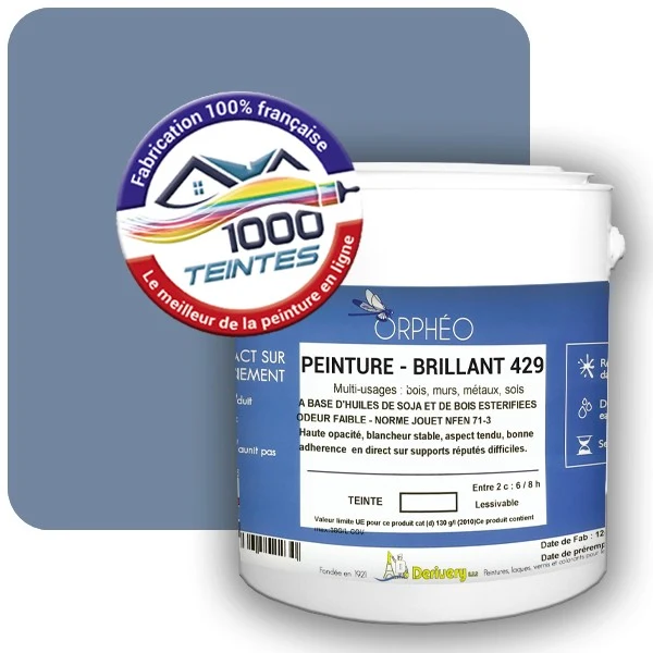 Peinture Anticorrosion Natura Orphéo® Les Bleus pleins (Mille Teintes E25-51) Intérieur/Extérieur BRILLANT