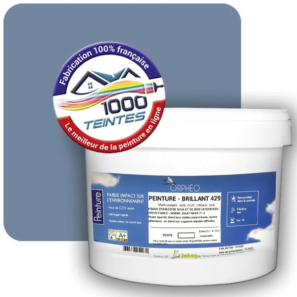 Peinture Anticorrosion Natura Orphéo® Les Bleus pleins (Mille Teintes E25-51) Intérieur/Extérieur BRILLANT