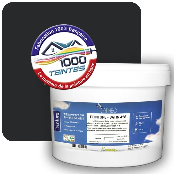Peinture Anticorrosion Natura Orphéo® Noir Graphite (RAL Classic 9011) Intérieur/Extérieur SATIN