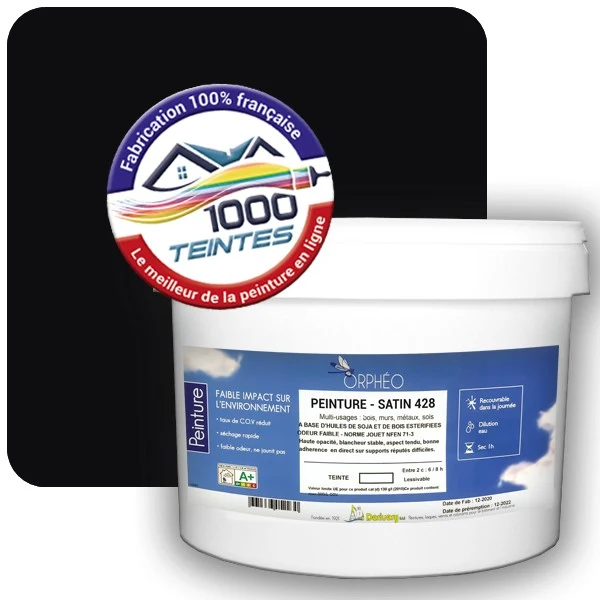 Peinture Anticorrosion Natura Orphéo® Noir Foncé (RAL Classic 9005) Intérieur/Extérieur SATIN