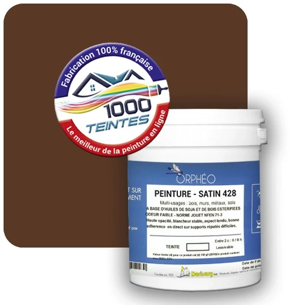Peinture Anticorrosion Natura Orphéo® Brun Noisette (RAL Classic 8011) Intérieur/Extérieur SATIN