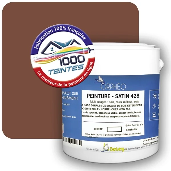 Peinture Anticorrosion Natura Orphéo® Brun de Sécurité (RAL Classic 8002) Intérieur/Extérieur SATIN