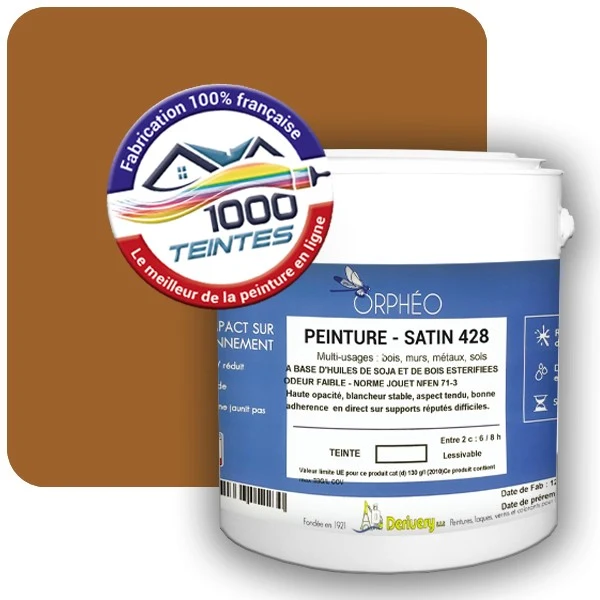 Peinture Anticorrosion Natura Orphéo® Brun Terre de Sienne (RAL Classic 8001) Intérieur/Extérieur SATIN