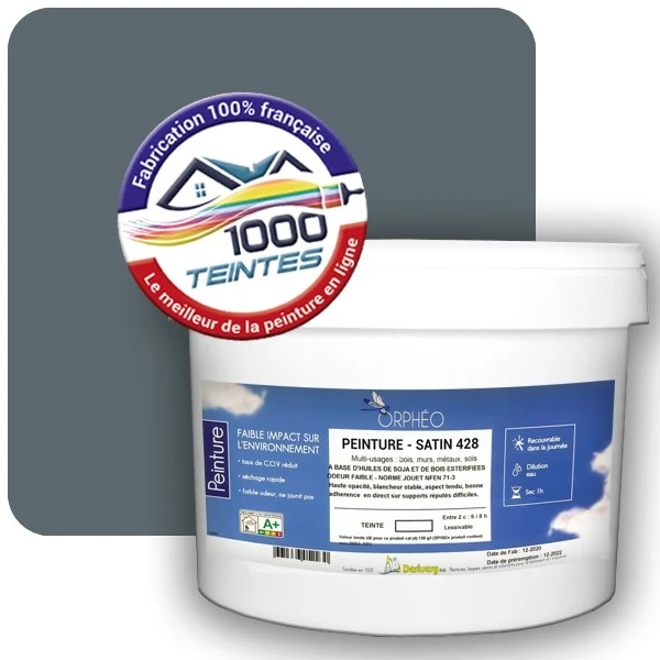 Peinture Anticorrosion Natura Orphéo® Gris Bleu (RAL Classic 7031) Intérieur/Extérieur SATIN