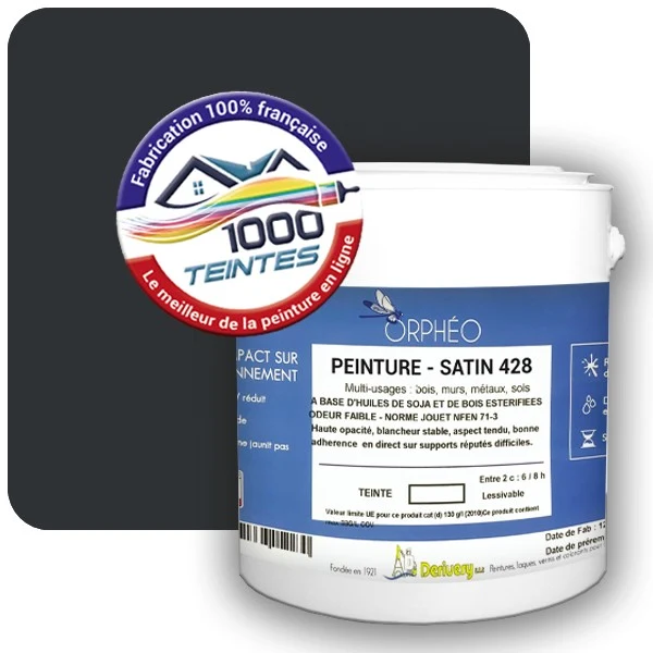 Peinture Anticorrosion Natura Orphéo® Gris Noir (RAL Classic 7021) Intérieur/Extérieur SATIN