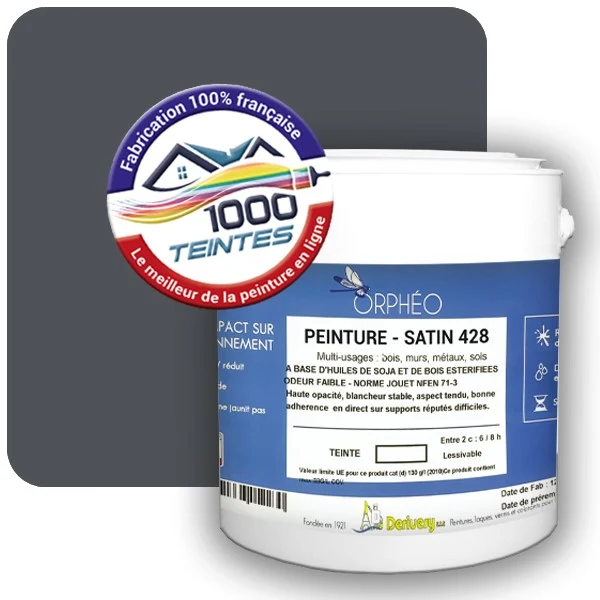 Peinture Anticorrosion Natura Orphéo® Gris Ardoise (RAL Classic 7015) Intérieur/Extérieur SATIN