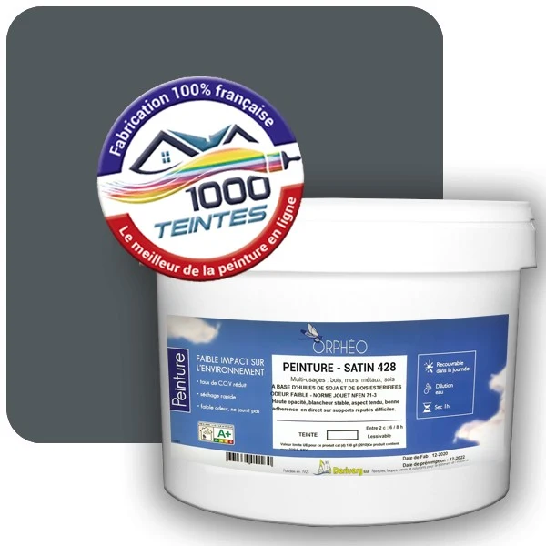 Peinture Anticorrosion Natura Orphéo® Gris Fer (RAL Classic 7011) Intérieur/Extérieur SATIN