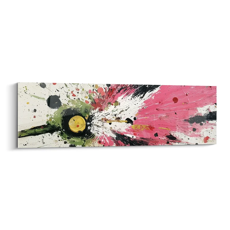 Tableau Explosion florale rose et jaune éclatante - Déflagration vitale - Edition style Peinture abstrait