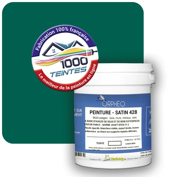 Peinture Anticorrosion Natura Orphéo® Vert Opale (RAL Classic 6026) Intérieur/Extérieur SATIN