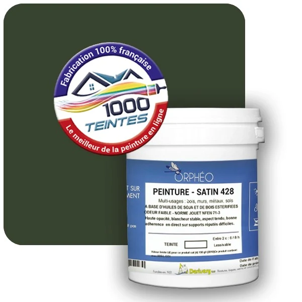 Peinture Anticorrosion Natura Orphéo® Vert Oxyde Chromique (RAL Classic 6020) Intérieur/Extérieur SATIN