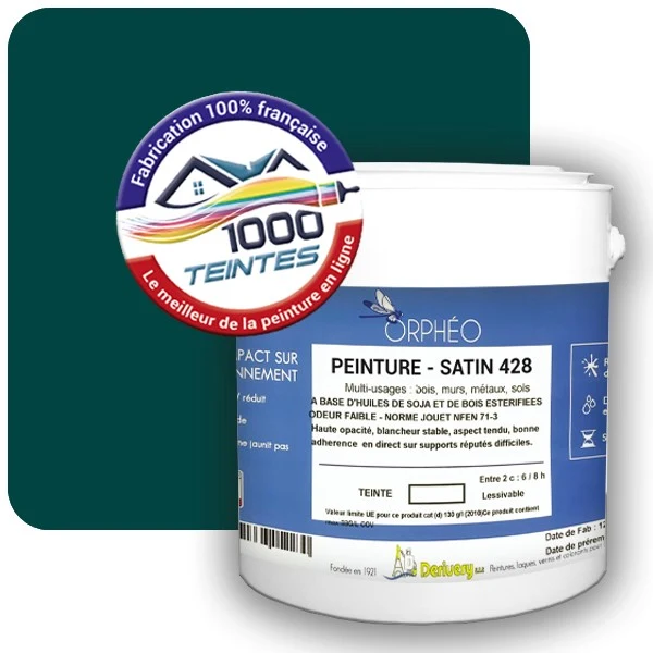 Peinture Anticorrosion Natura Orphéo® Vert Bleu (RAL Classic 6004) Intérieur/Extérieur SATIN