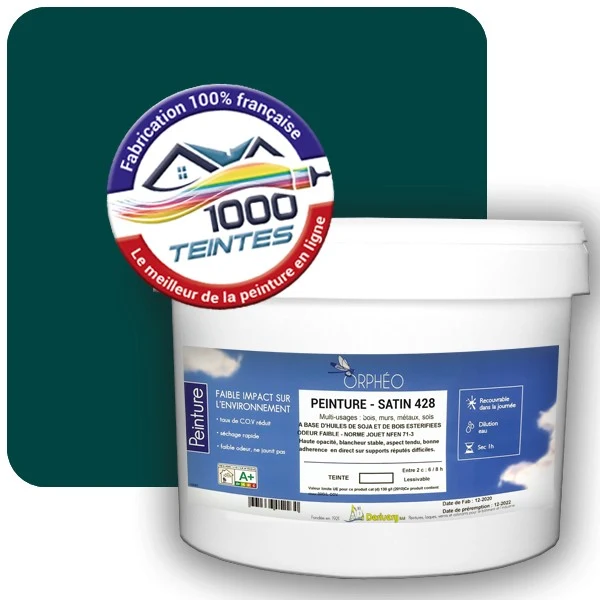 Peinture Anticorrosion Natura Orphéo® Vert Bleu (RAL Classic 6004) Intérieur/Extérieur SATIN