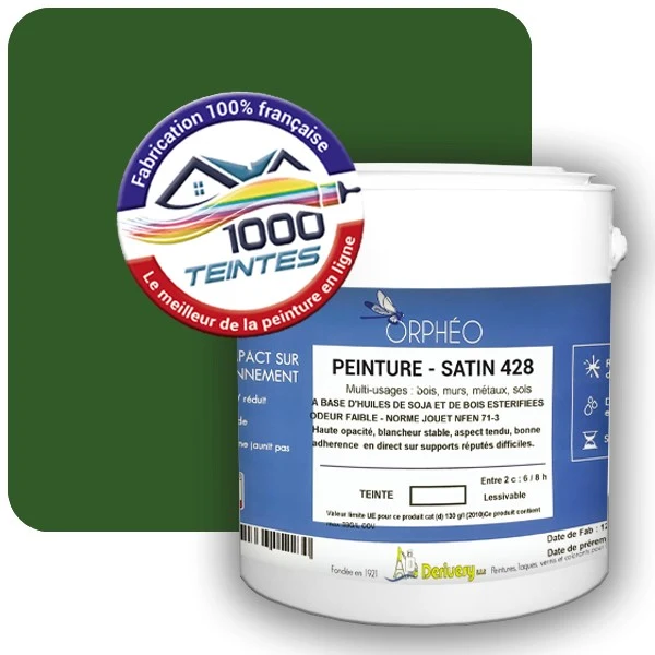 Peinture Anticorrosion Natura Orphéo® Vert Feuillage (RAL Classic 6002) Intérieur/Extérieur SATIN